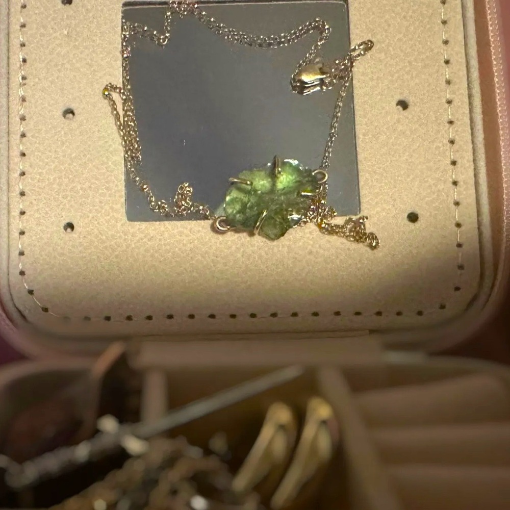 14k Gold moldavite choker
